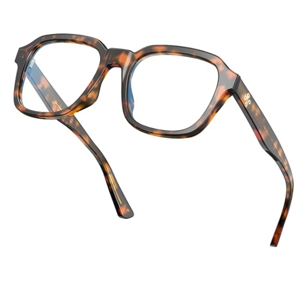 Oversized Square Blue Light Blocking Glasses Computer Tortoise Frame Eyeglasses - Picture 9 of 9